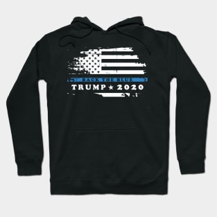 Back the Blue Vote Trump 2020 Vintage American Flag Hoodie